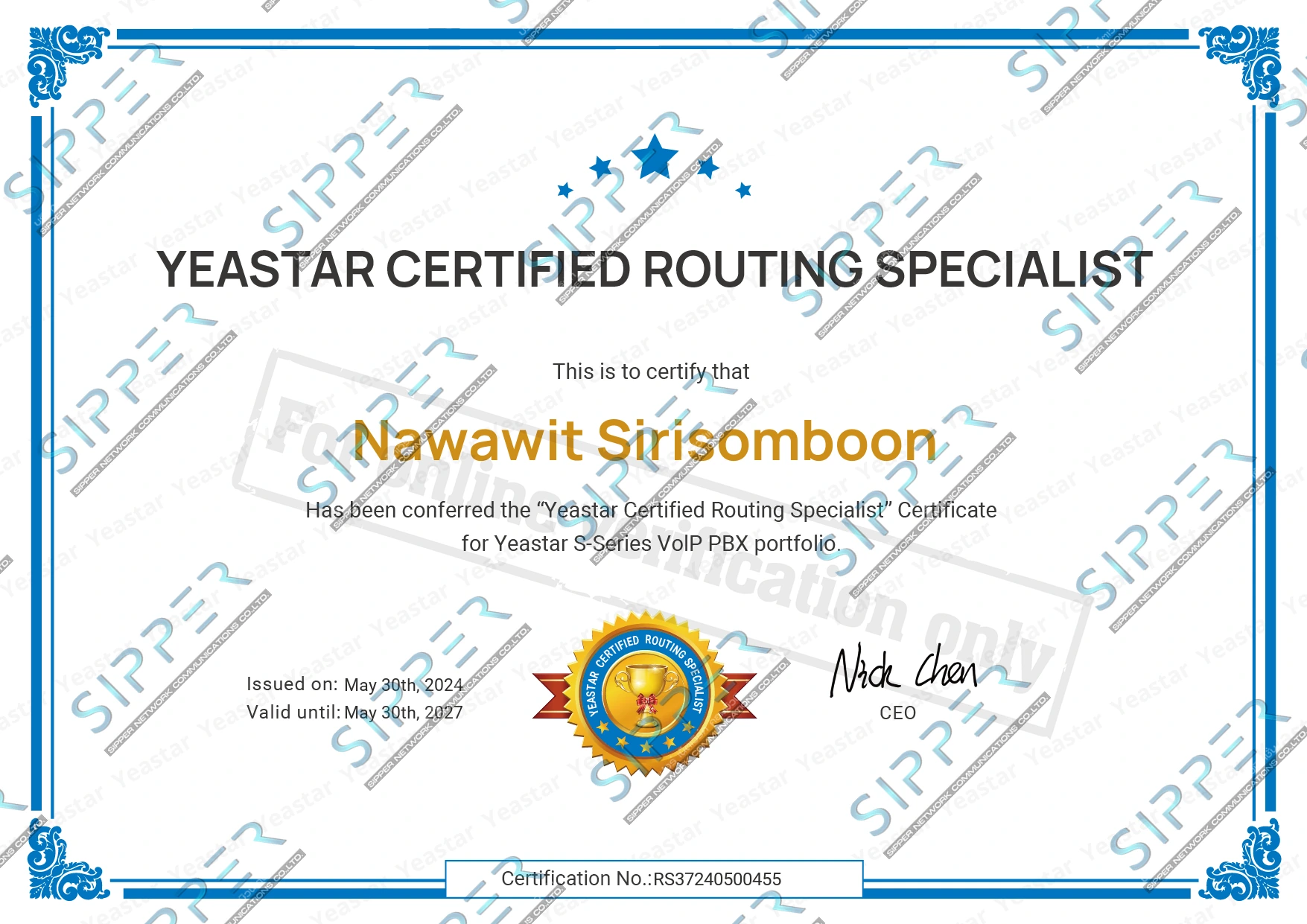 Yeastar Certified Remote Specialist (YSCRS)